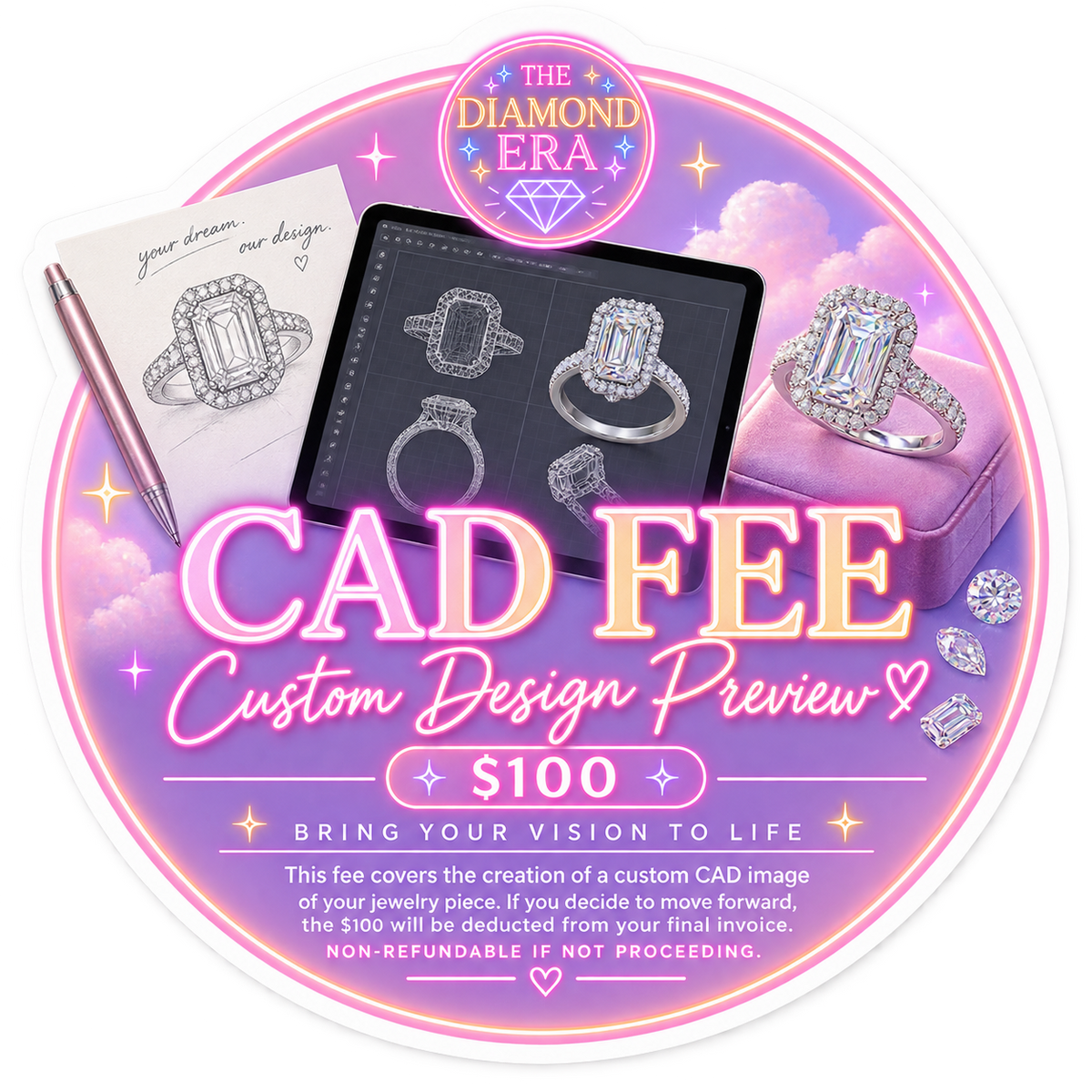 Custom Jewelry CAD Design Fee